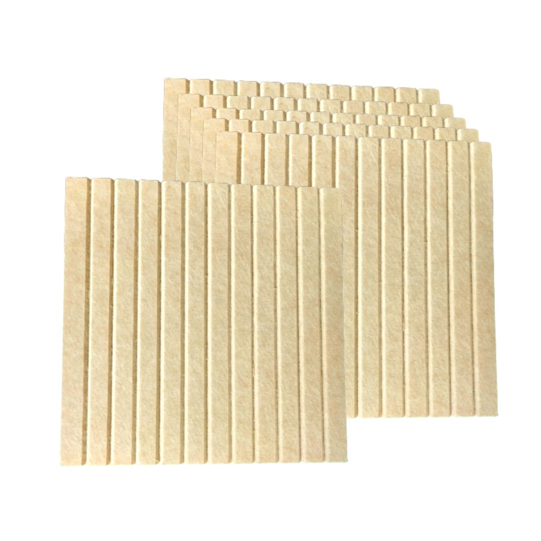 Straight Stripes Groove Acoustic Wall Panels Set of 6, 12"x12"x 9mm, Desert Sand