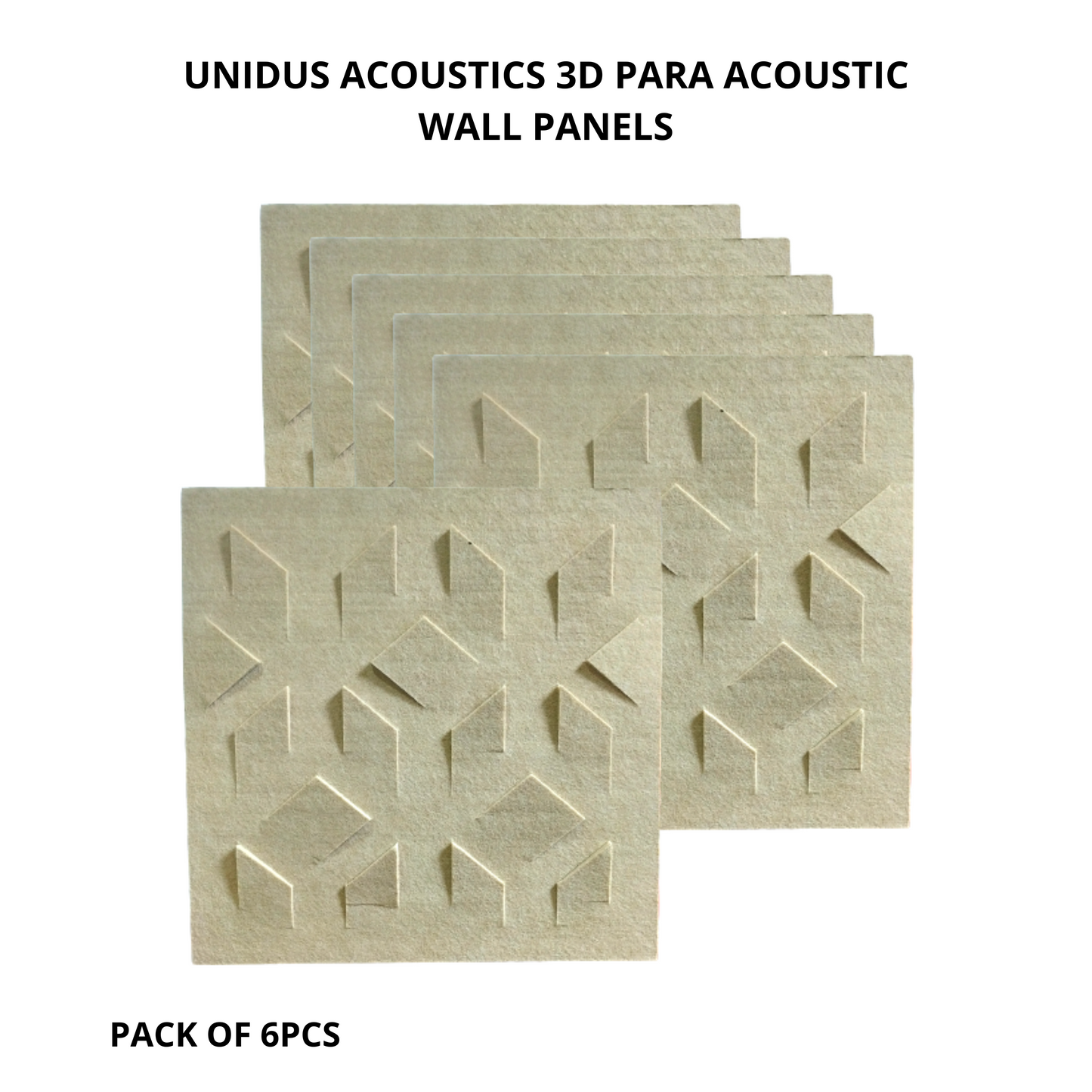3D Blade Acoustic Wall Panels, 12"x12"x 9mm, Desert Sand Soundproof Panels | Acoustic Panel for Soundproofing