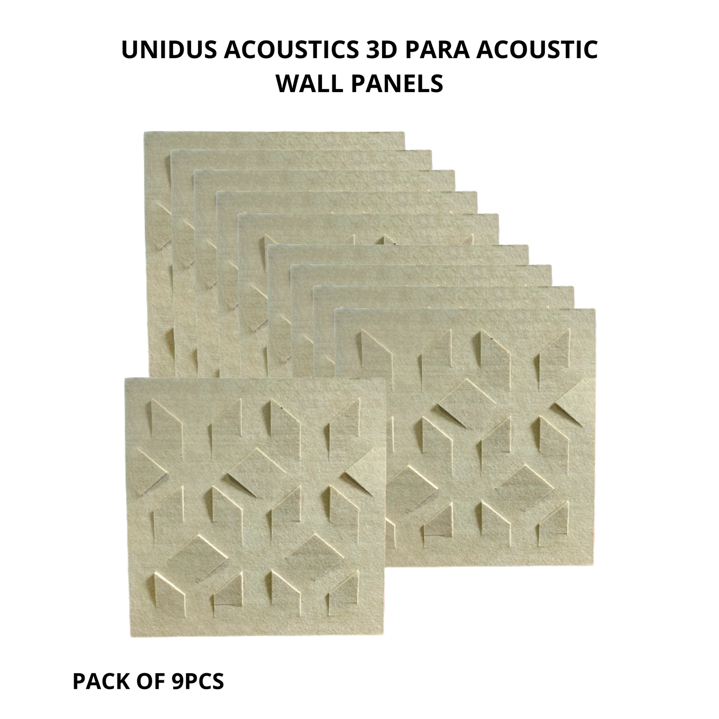 3D Blade Acoustic Wall Panels, 12"x12"x 9mm, Desert Sand Soundproof Panels | Acoustic Panel for Soundproofing