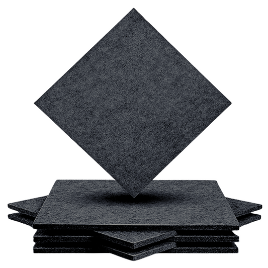 Square Acoustic Wall Panel, 12"x12"x9mm, Black | Acoustic Panel for Soundproofing