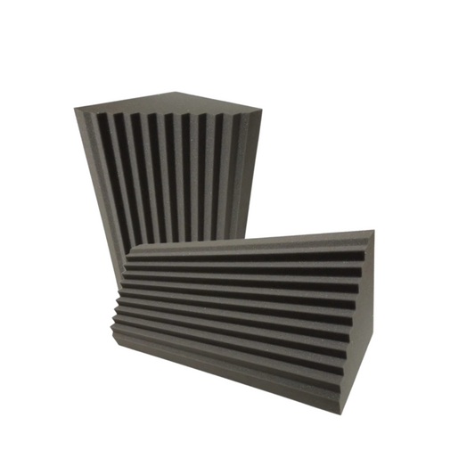 Corner Bass Trap Wedge Shape Acoustic Foam Panels Set of 2, 12x12x 24 Inches, Black