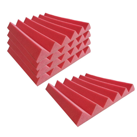 Wedge Acoustic Foam Panels Set of 6, 12"x12"x 40mm, Red